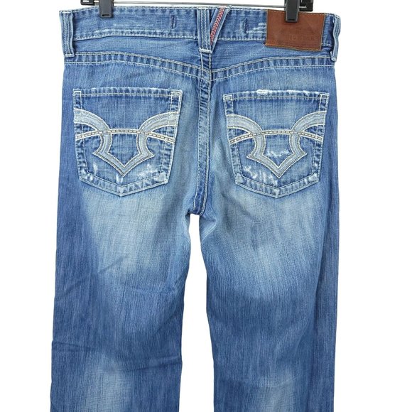 Big Star Men Pioneer Jeans Regular Boot Cut 33x32 Distressed Ripped Cotton Denim - Picture 7 of 15